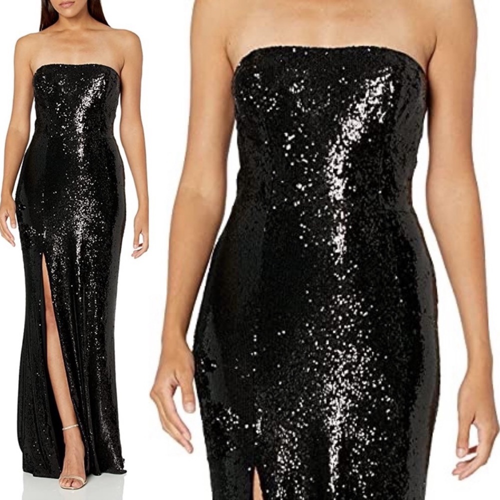 Dress The Population Ellen Black Sequin Maxi Dress